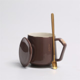 New wholesale ceramic cups and mugs gift box pack porcelain coffee tea cup with lid and spoon and saucer
