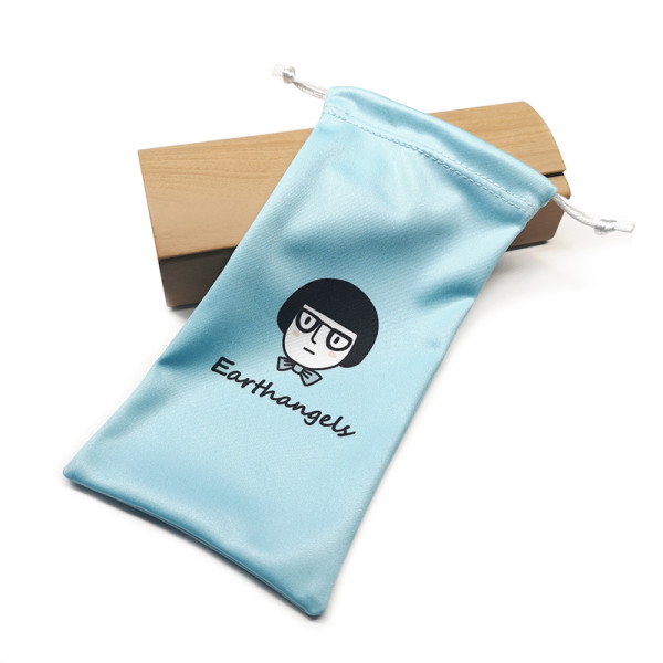 Customized Sublimation Microfiber Drawstring Eyeglasses Pouch Bag