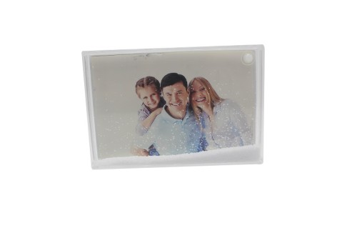 Rectangle acrylic snow globe photo frame