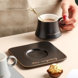180ml Nordic style High quality gold rimmed ceramic coffee mug sets with tray and spoon