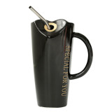 480ml North-Europe Style Creative Heart-shaped Cheap Ceramic Mug With Stainless Steel Straw