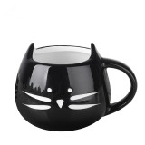 Cute cat mug design coffee cup with lid and spoon 301-400ml