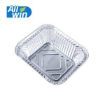 Silver Microwavable Partition Aluminum Foil Rectangular Takeout Container