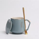 New wholesale ceramic cups and mugs gift box pack porcelain coffee tea cup with lid and spoon and saucer