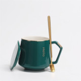 New wholesale ceramic cups and mugs gift box pack porcelain coffee tea cup with lid and spoon and saucer
