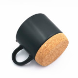 Cheap promotional gift coffee cork base ceramic mugs with lid