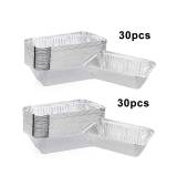 30Pcs Aluminum Foil Box Roasting Bbq Tray Baking Bread Pan 670ml Food Container