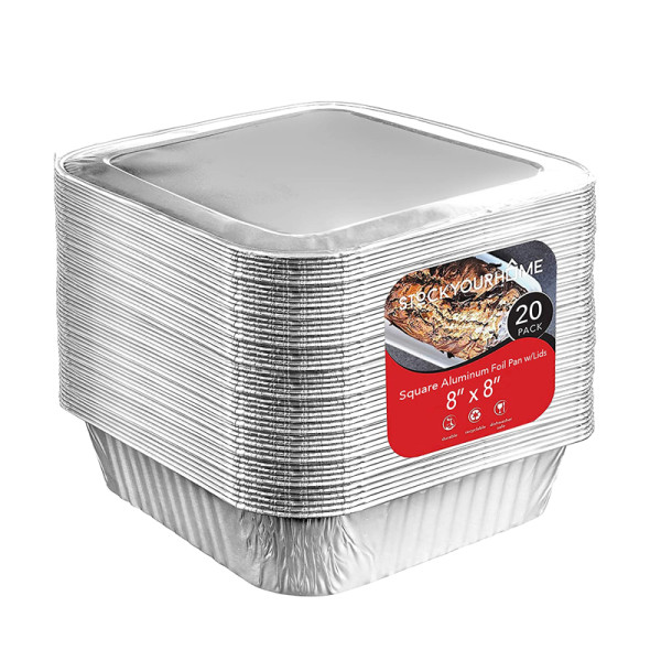 OEM ODM Cooking Cake Mold Square Foil Pan Household Kitchen Outdoor Camping Take-Out Bbq Plate Food Container