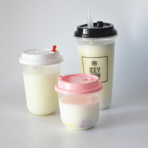 Eco friendly transparent plastic cup disposable plastic bubble tea cup plastic juice cup