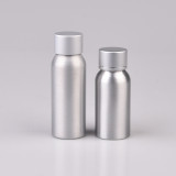 round 250ml bottle aluminum cosmetic 100ml aluminium bottle with black screw cap