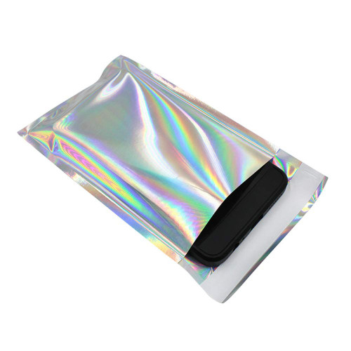 Eco-friendly Colorful Glossy Adhesive Aluminium Mailing Envelopes Bags Rainbow Metallic Bag Holographic Foil Poly Mailers
