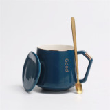 New wholesale ceramic cups and mugs gift box pack porcelain coffee tea cup with lid and spoon and saucer