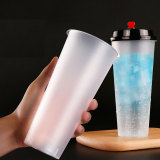 Disposable Custom Printed Injection  Bubble  Boba Tea Hard PP Cup 12oz 16oz 22oz 22oz Plastic Cup