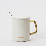 ceramic mug ceramic tea mug with lid and spoon 301-400ml custom cups
