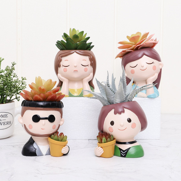 3D Girl Vase Cement Planter Silicone Pot Concrete Flowerpot Making Handmade Epoxy Resin Craft garden decoration