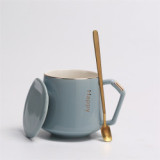 New wholesale ceramic cups and mugs gift box pack porcelain coffee tea cup with lid and spoon and saucer