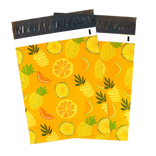 Custom Designs Reusable Biodegradable Co-extruded Delivery Packaging Courier Bag Yellow Orange Poly Mailers 10 X 13