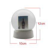 Cheap plastic photo insert snow ball