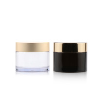 Custom logo 1/2 1 oz empty small lotion cream container transparent facial plastic jars for cosmetics with silver cap