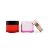Luxury 15g 50g empty round face cream plastic container wide mouth cobalt blue cosmetic packaging jar with cap