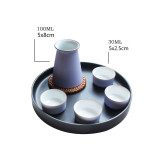 Custom Logo Wooden Gift Box Wine Glass Bottle Ceramic Tea Cups Sets Porcelain Japanese Sake Set