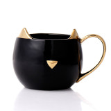 Cute cat mug design coffee cup with lid and spoon 301-400ml