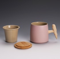 New design tea infuser mugs ceramic ceramic tea mug coffee mugs set with tea infuser and bamboo lid