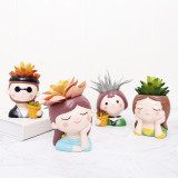 3D Girl Vase Cement Planter Silicone Pot Concrete Flowerpot Making Handmade Epoxy Resin Craft garden decoration