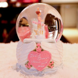 Hand made exquisite crafts ballet dancers move with grace glass snow ball