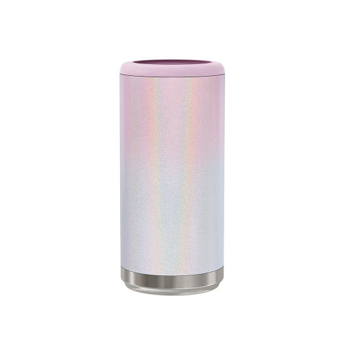 customized logo suction double wall glitter 12oz metal cooler stainless steel slim can cooler