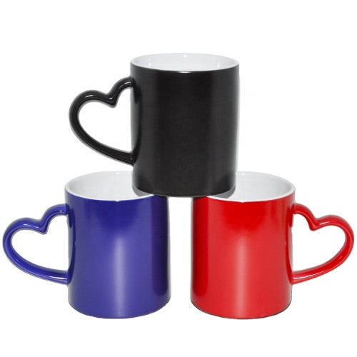 11oz heart shaped handle creative custom printing ceramic coffee mugs
