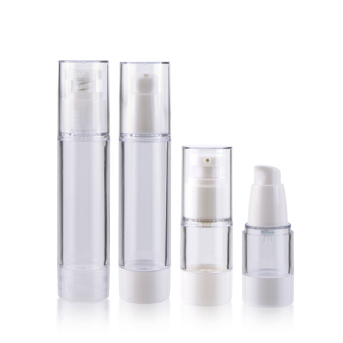 Wholesale 5ml 8ml 12ml 15ml clear empty skincare cosmetic lotion airless vacuum sample spray serum pump packaging bottle