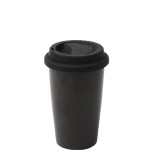 white and black 320 ml double wall porcelain coffee mug cup coffee with silicone lid