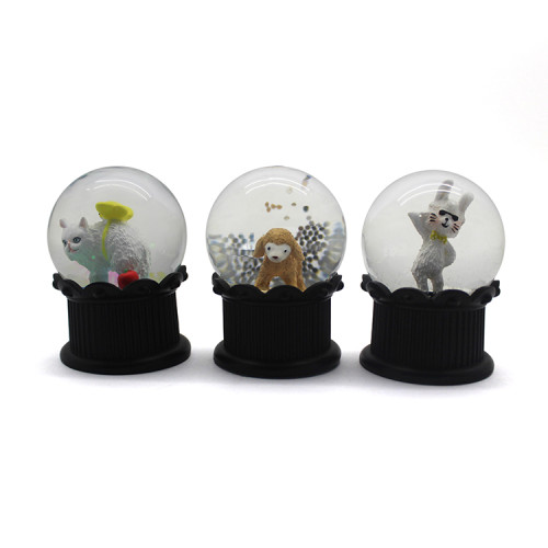 Cheap mini cat snow globes with water