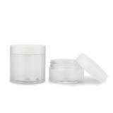 Wholesale 50ml 100ml 150ml 300ml clear round high quality plastic slime container storage jars with airtight lid