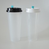 custom printing logo clear PET cold drink 32oz disposable plastic cups with lid