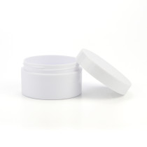BPA Free 50g 80g 8 Ounce Empty White Plastic Container Round Cosmetic Lotion Cream Jars For Body Gel With Screw On Lids