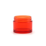 Custom logo 1/2 1 oz empty small lotion cream container transparent facial plastic jars for cosmetics with silver cap