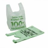 Custom printed reusable recyclable eco friendly pla bio degradable corn starch i am not plastic shopping bags