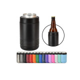 customized logo suction double wall glitter 12oz metal cooler stainless steel slim can cooler