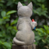 The evil cat garden dwarf statue the best decoration for a home or office  animal resin fountain garden figurine