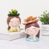 3D Girl Vase Cement Planter Silicone Pot Concrete Flowerpot Making Handmade Epoxy Resin Craft garden decoration