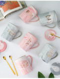 16oz /450ml  gift set porcelain drinking tea cup hand painted coffee mugs  ceramic with spoon