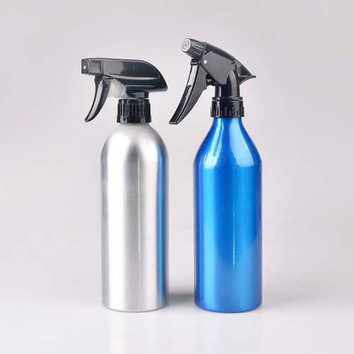 aluminium bottle Hot Popular Heat transfer printing 400ml 500ml 200 ml aluminum bottle custom printed  with trigger spray