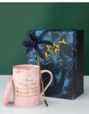 16oz /450ml  gift set porcelain drinking tea cup hand painted coffee mugs  ceramic with spoon