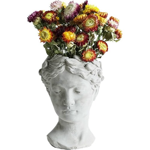 Greek flower Goddess pot flower vase for decoration Vase head Ornament garden figurine home decor vases for flowers