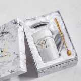 Supplier wholesale couple gift box pack marble design ceramic mr and mrs coffee mugs, gift use couple coffee mugs
