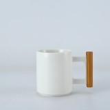 301-400ml promotion ceramic mug wooden handle mug marble coffee mugs
