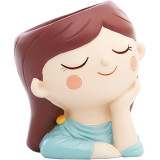 3D Girl Vase Cement Planter Silicone Pot Concrete Flowerpot Making Handmade Epoxy Resin Craft garden decoration