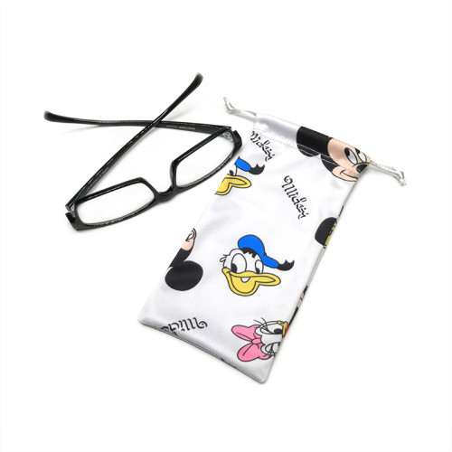 Custom Logo Print Microfiber Glasses Soft  Pouch